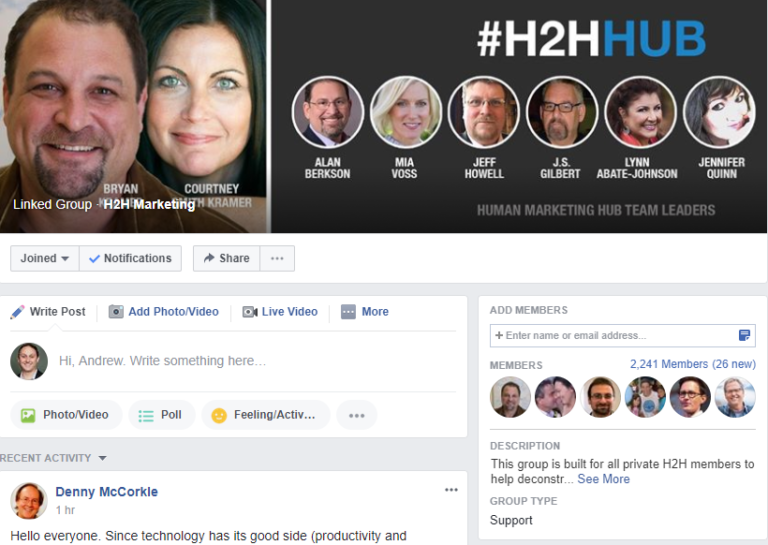 Facebook Group H2H Marketing