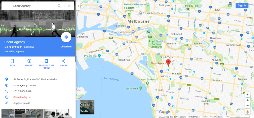 Google Map Listing Shout