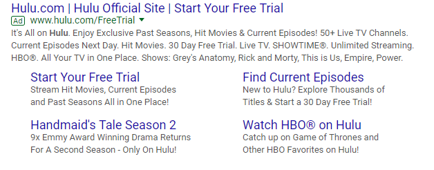 Hulu Google Search