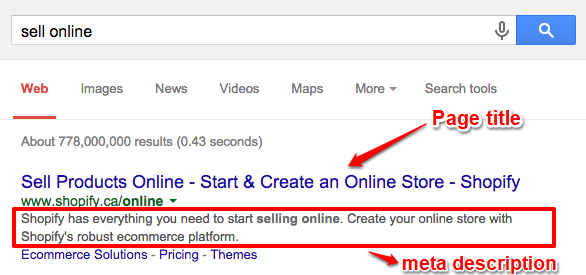 Shopify on page seo