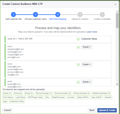 facebook create custom audience