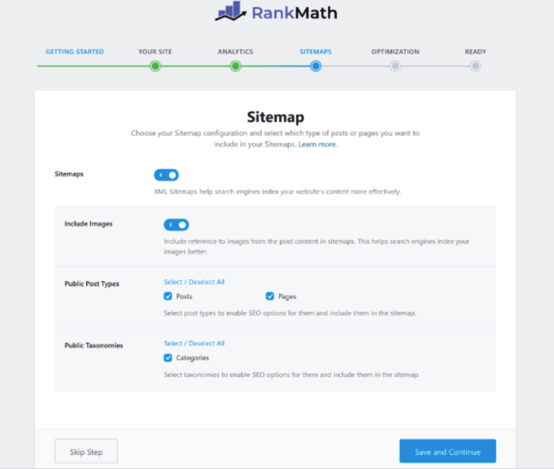 rankmath seo plugin start screen