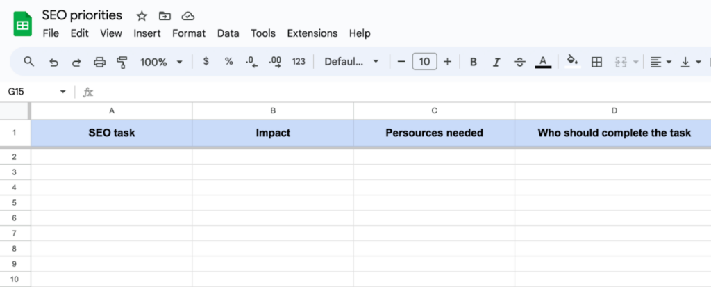 A screenshot of a spreadsheetDescription automatically generated